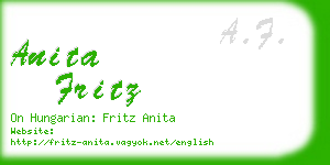 anita fritz business card